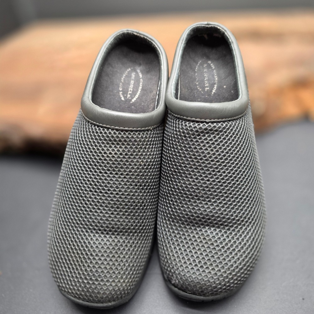 Merrell Encore Breeze Clogs‎ W 10 Gray Mesh Air Cushion Slip On Mules Athleisure